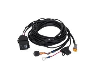 Lazerlamps wiring kits including various connectors, cables, a relay