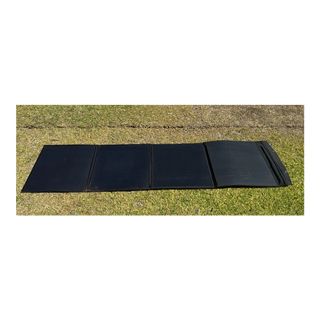 Black solar blanket on grass – Elevate Automotive 200W 50V Solar Blanket