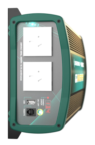 Enerdrive Inverter 2000 Watt 12V & 24V – front panel showing outlets and controls