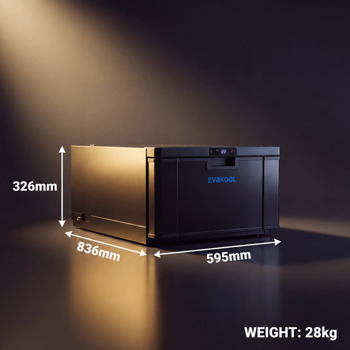 EvaKool 40L Platinum Drawer Fridge Freezer 12V/24V - dimensions (DC40-DRW-AU)