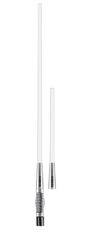 Uniden Heavy Duty Fibreglass Raydome Dual Removable Whip Pack White 6.6/3.0 dBi Gain