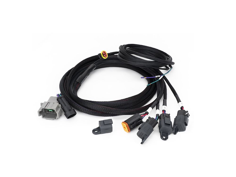 Car wiring harness kit with connectors on a white background