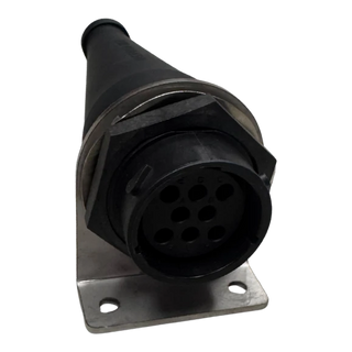 FAB-DPH18 Deutsch 8-pin connector bracket, right-angle L-profile in raw stainless steel
