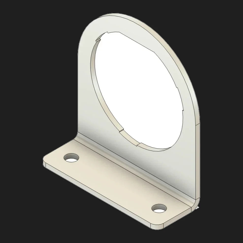 Right-angle stainless Deutsch connector bracket for 23 and 31 pin male plugs with boot