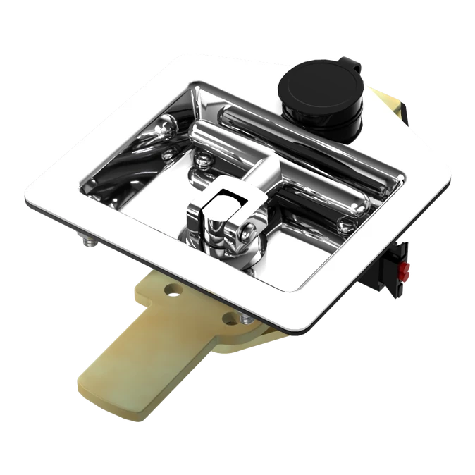 Fastlock Electronically Locking T-Handle Lock Bent Tongue Whale Tail Lock with Electric Actuator 12/24v
