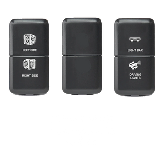 Lightforce Toyota-Style Large Dual Switch — 12V 3A Blue/Green LED