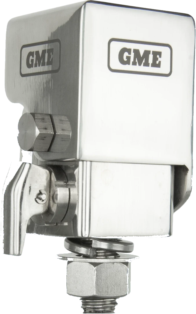 GME Fold Down Antenna Mounting Bracket (Stainless Steel) – three-quarter view