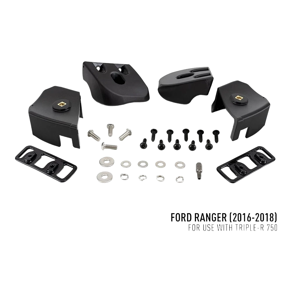 Ford Ranger (2016-2018) Grille Kit – black automotive parts and hardware kit for Ford Ranger (2016-2018) on a white background