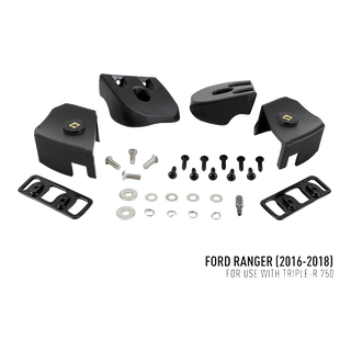 Ford Ranger (2016-2018) Grille Kit – black automotive parts and hardware kit for Ford Ranger (2016-2018) on a white background