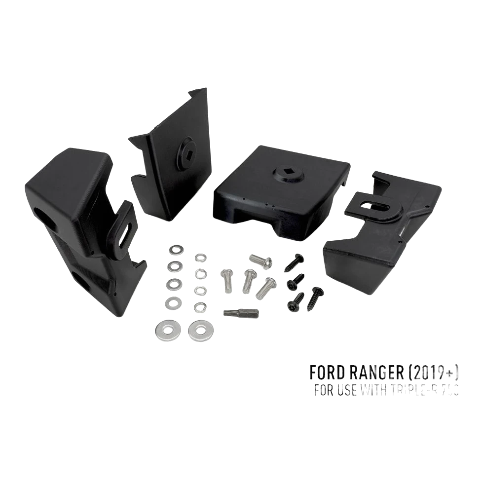 Ford Ranger (2019-2022) Grille Kit – black automotive parts and hardware on a white background with Ford Ranger model information.