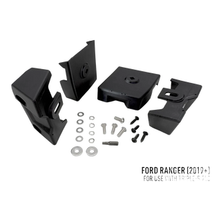 Ford Ranger (2019-2022) Grille Kit – black automotive parts and hardware on a white background with Ford Ranger model information.