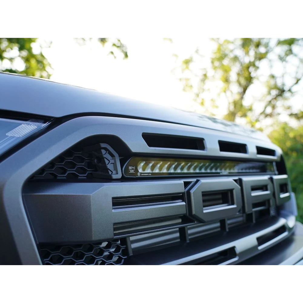 Ford Ranger Raptor (2018-2022) Grille Kit installed – close-up of the grille outdoors