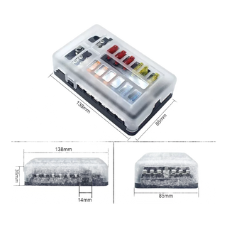 Fuse Block 12 Way Fuse Negative Bus Bar & Red LED & Fuses – view 4