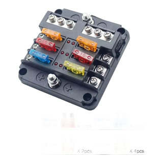 Fuse Block 6 Way Fuse Negative Bus Bar & Red LED & Fuses – view 4