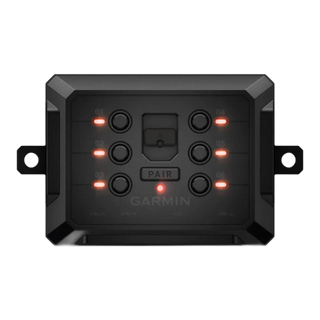Garmin PowerSwitch 010-02466-00 with wire terminals and power cable, top view