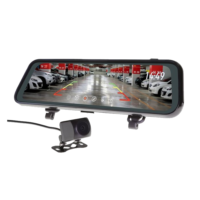 9" HIGH RESOLUTION MIRROR MONITOR WITH HD 1080P REVERSE & LIVE STREAM CAMERA|  Recording, Streaming & Reversing Camera Kit