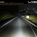 High-performance lighting system on a road with Lazer branding