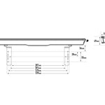 Technical drawing of a rectangular object with dimensions on a white background