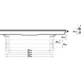 Technical drawing of a rectangular object with dimensions on a white background