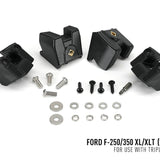 Set of black mechanical components and screws on a white background with Ford model information.