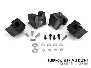 Set of black mechanical components and screws on a white background with Ford model information.