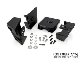 Black automotive parts and hardware on a white background with Ford Ranger model information.