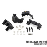 Set of black mechanical components with hardware on a white background, labeled for Ford Ranger Raptor.