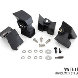 Black mechanical components with screws on a white background, labeled for VW T6.1 (2019+).