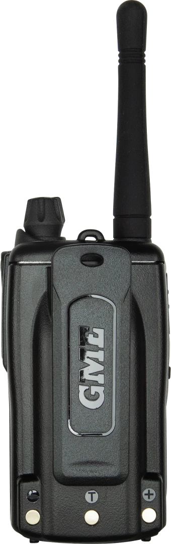 GME TX6160TP 5W IP67 UHF CB Handheld Radio - Twin Pack – rear view with belt clip