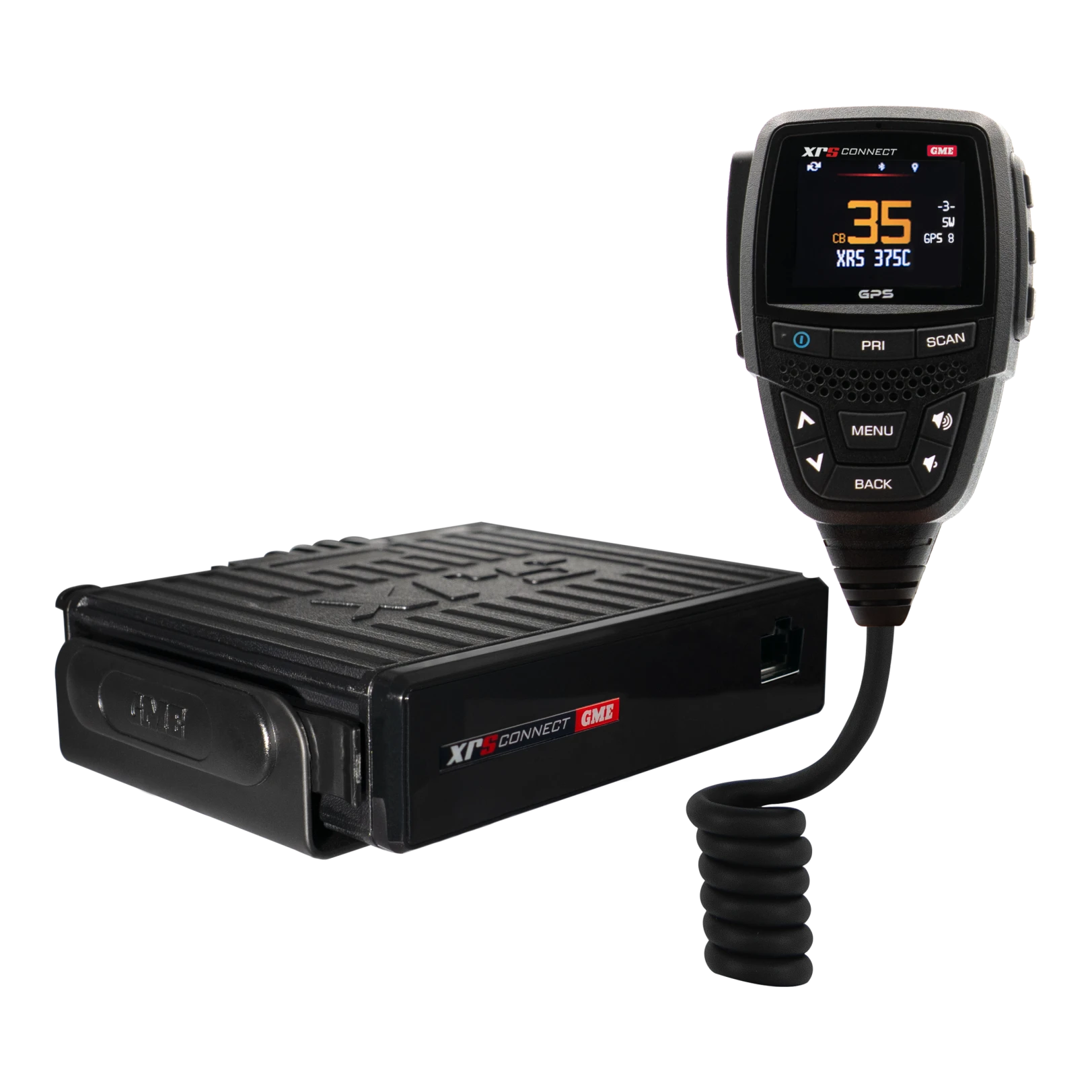 GME XRS-375C UHF CB Radio with MC670B speaker microphone and mounting bracket
