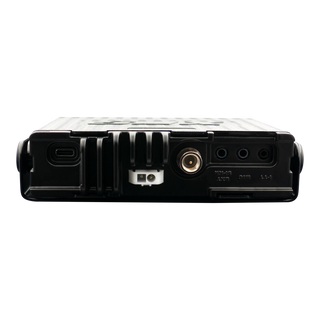 GME XRS-375C UHF radio rear connections including FME antenna socket and speaker jacks