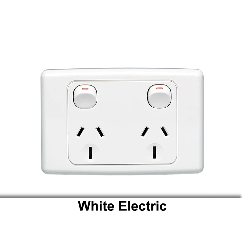 GPO 2000 series Standard 2Gang Horiz 15A 240V 2 Pole White
