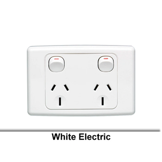 GPO 2000 series Standard 2Gang Horiz 15A 240V 2 Pole White