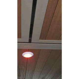 Ceiling light fixture with wooden paneling – Headspace Roof Conversion LC60