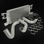 Car intercooler and piping kit on a black background