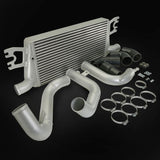 Car intercooler and piping kit on a black background