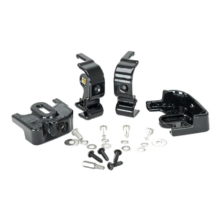 Set of black mechanical components with screws on a white background, labeled for Toyota Land Cruiser 200 Series.