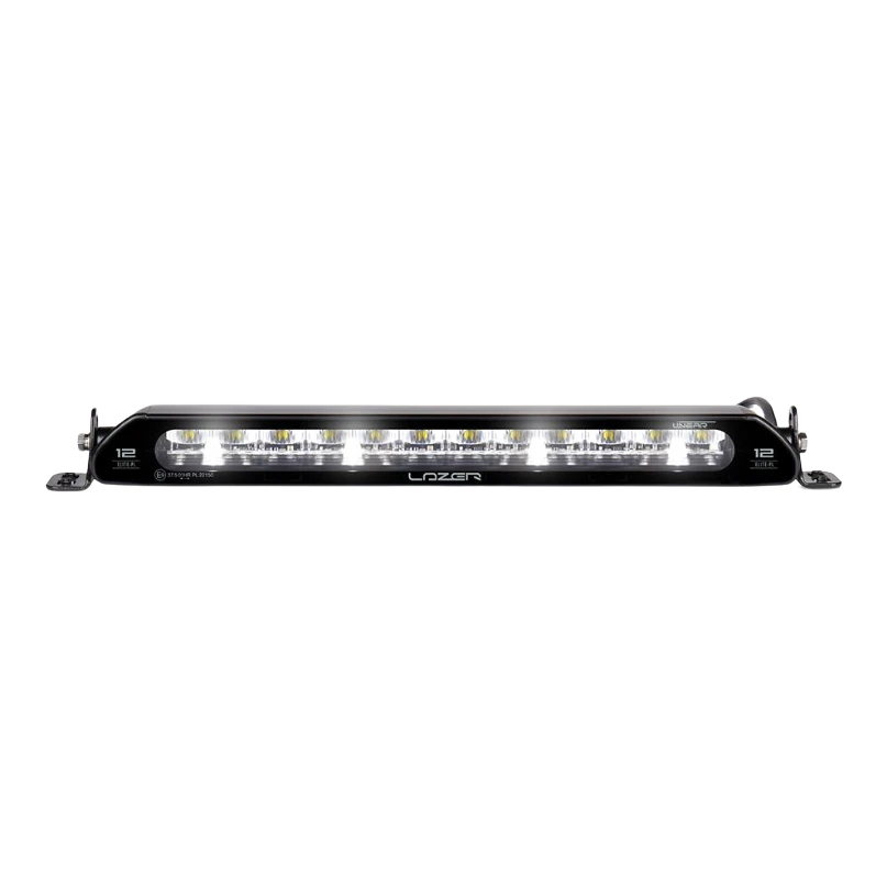 Lazerlamps Linear Light Bar, featuring a series of LED lights arranged in a single row within a black housing with mounting brackets.
