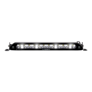 Lazerlamps Linear Light Bar, featuring a series of LED lights arranged in a single row within a black housing with mounting brackets.