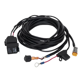 Lazerlamps wiring kits including various connectors, cables, a relay