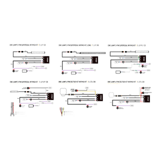 Wiring diagrams for automotive applications on a white background