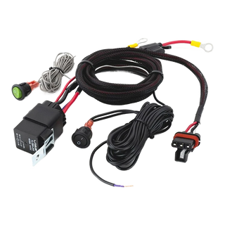 Car wiring harness kit with connectors on a white background