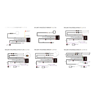 Wiring kit diagrams for automotive or electronic applications.