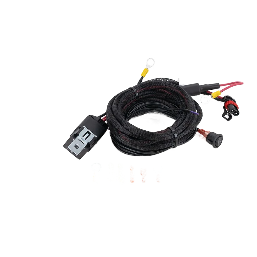 Wiring harness kit with connectors on a white background
