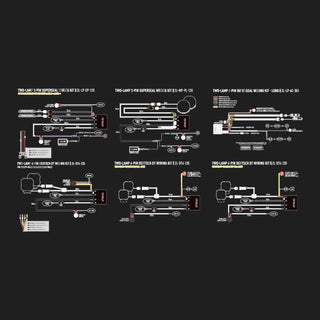 Wiring diagrams for automotive lighting systems.