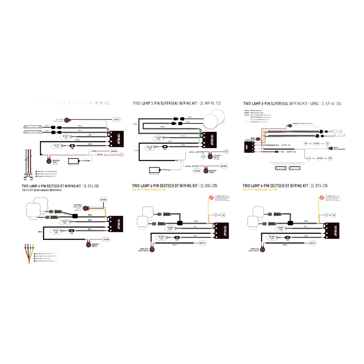 Wiring diagrams for automotive lighting systems.