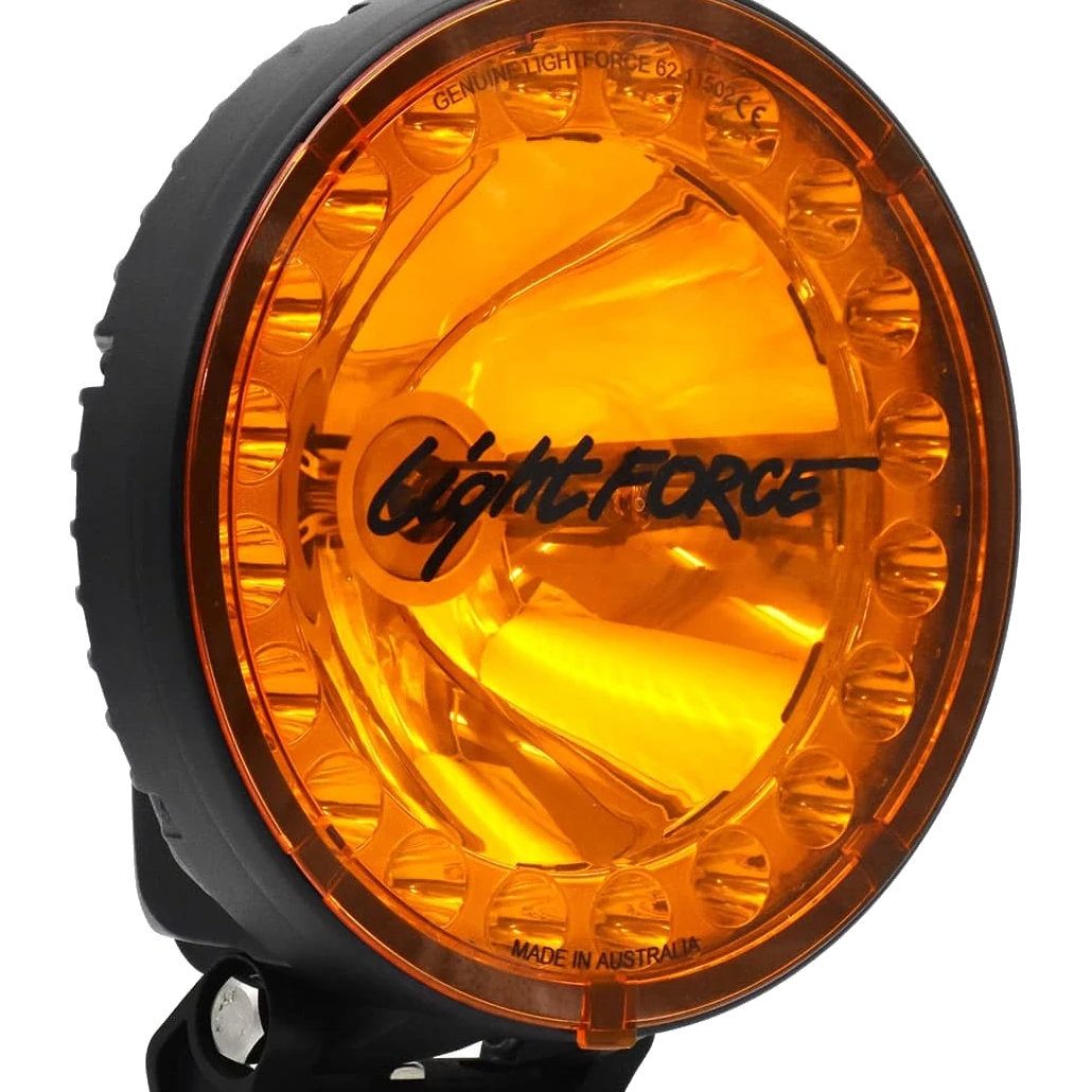 Lightforce HTX2 driving light fitted with amber spot filter