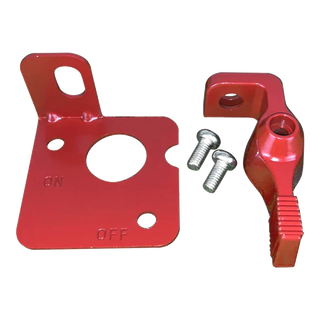 Red powder-coat battery master switch lockout lever kit for KT 75907 and 75910 isolator switches