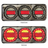 LED Autolamps - LED Black Chrome Reverse with Reflex Reflector 12-24V | Stop/Tail/Indicator Lights