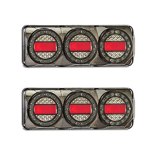 LED Autolamps - LED Black Chrome Reverse with Reflex Reflector 12-24V | Stop/Tail/Indicator Lights